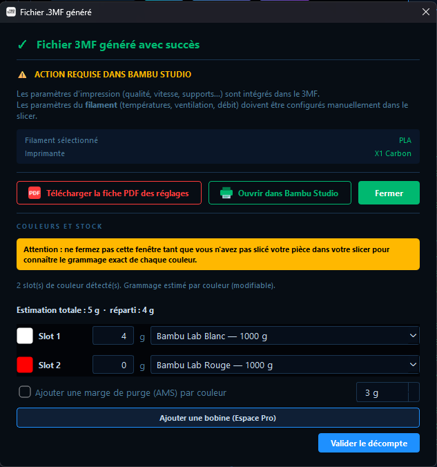Multicolor export